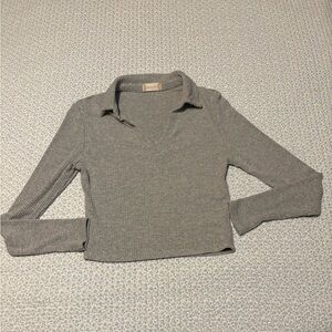 Altar’d State Gray Long Sleeve Top
